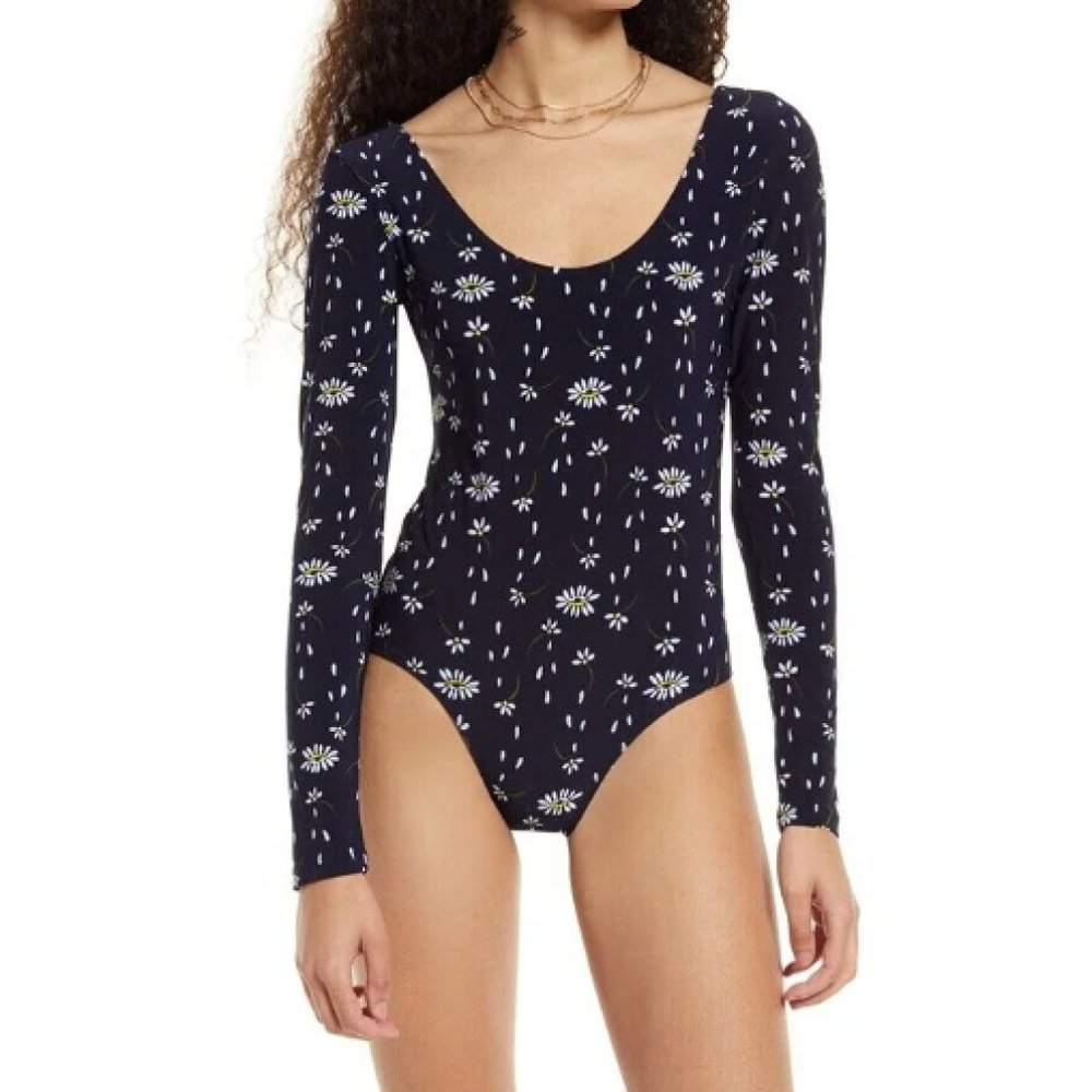 ‘Nordstrom by Cristina Martinez’ Evil Eye Bodysuit in Blue & Yellow